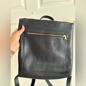 portland leather backpack large black